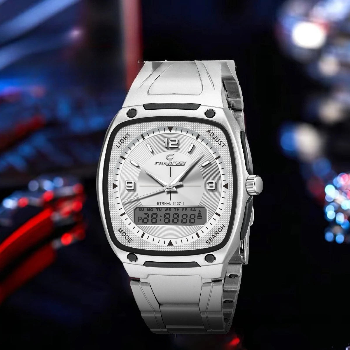 CHAXIGO 6137 Fashion Men's Watch Luminous Waterproof Calendar Alarm Clock Multi Functional Watches for Men Relogios Masculino - Sun Studio
