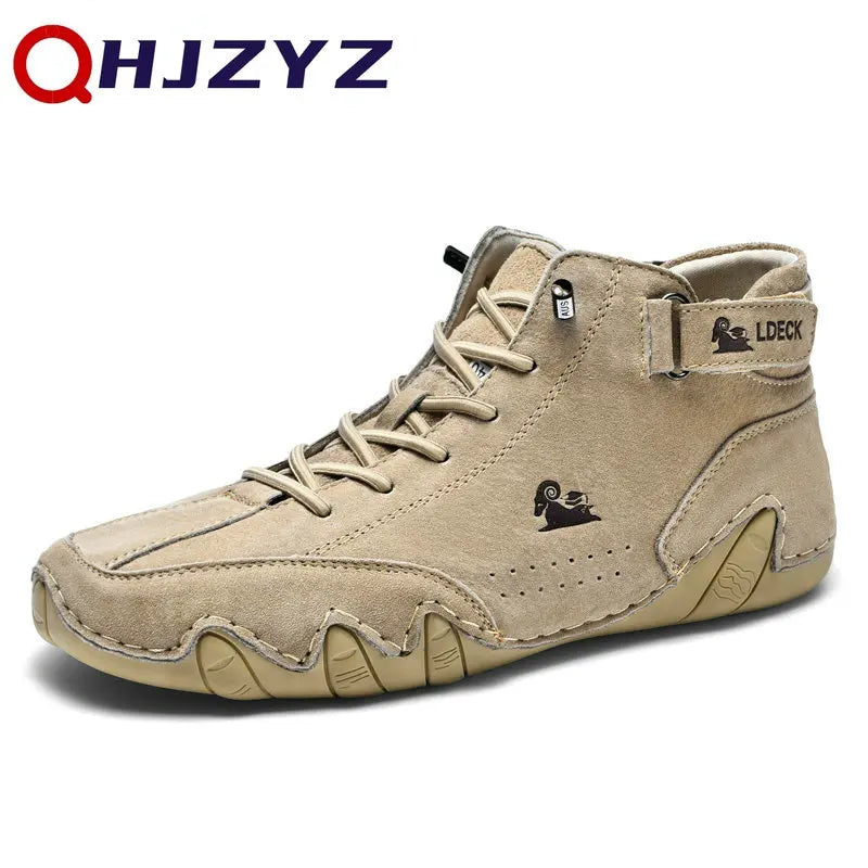 Men Leather Casual High Top Sneakers Winter Fur Plush Ankle BootsNew Luxury Footwear Shoes Zapatos Hombre - Sun Studio