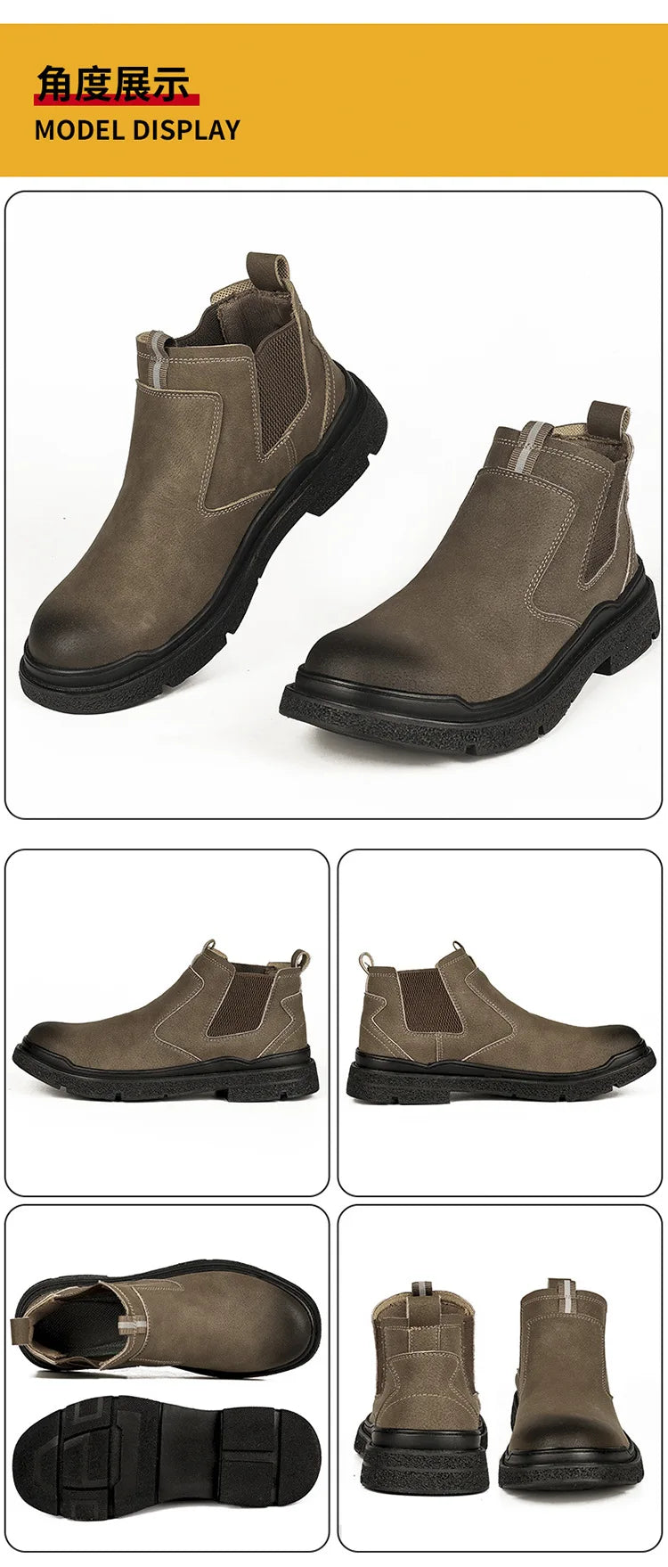 Waterproof Men Welder Shoes Steel Toe Work Shoes Man Anti-spark Anti-smash Safety Shoes Male Slip On Chelsea Work Safety Boots - Sun Studio