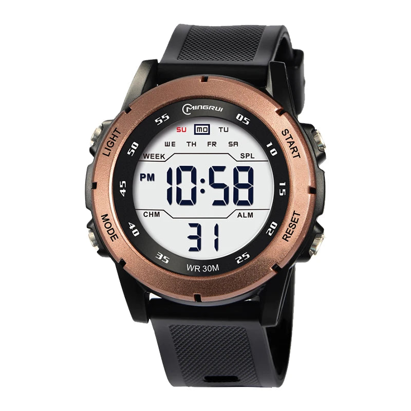 Children Men's Electronic Watch Youth Student Sports Wristwatch Waterproof Alarm Clock Big Dial Digital Multifunction Watches - Sun Studio