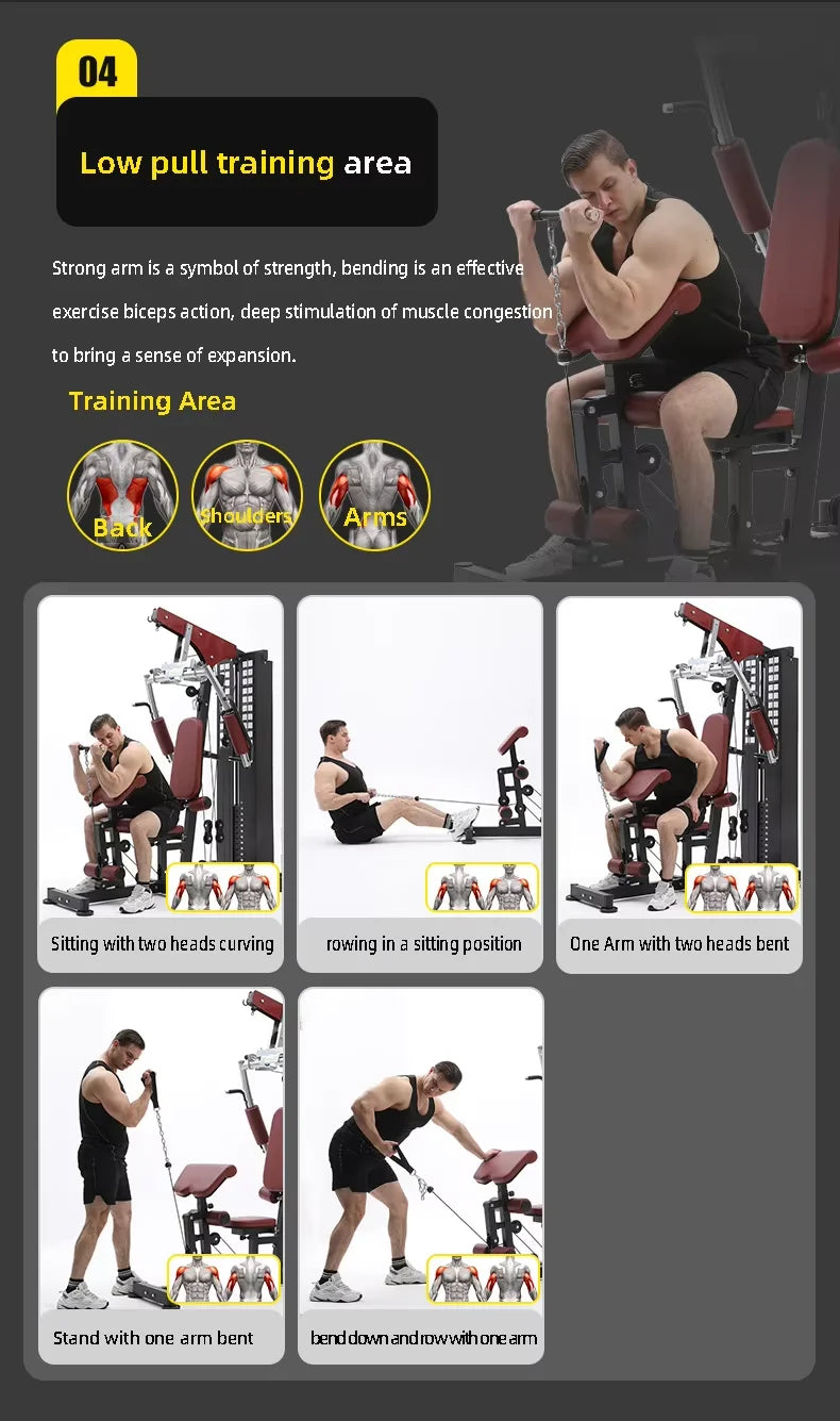 Home Indoor Comprehensive Gym Trainer Fitness Equipment With Strength Exercise Metal Material - Sun Studio
