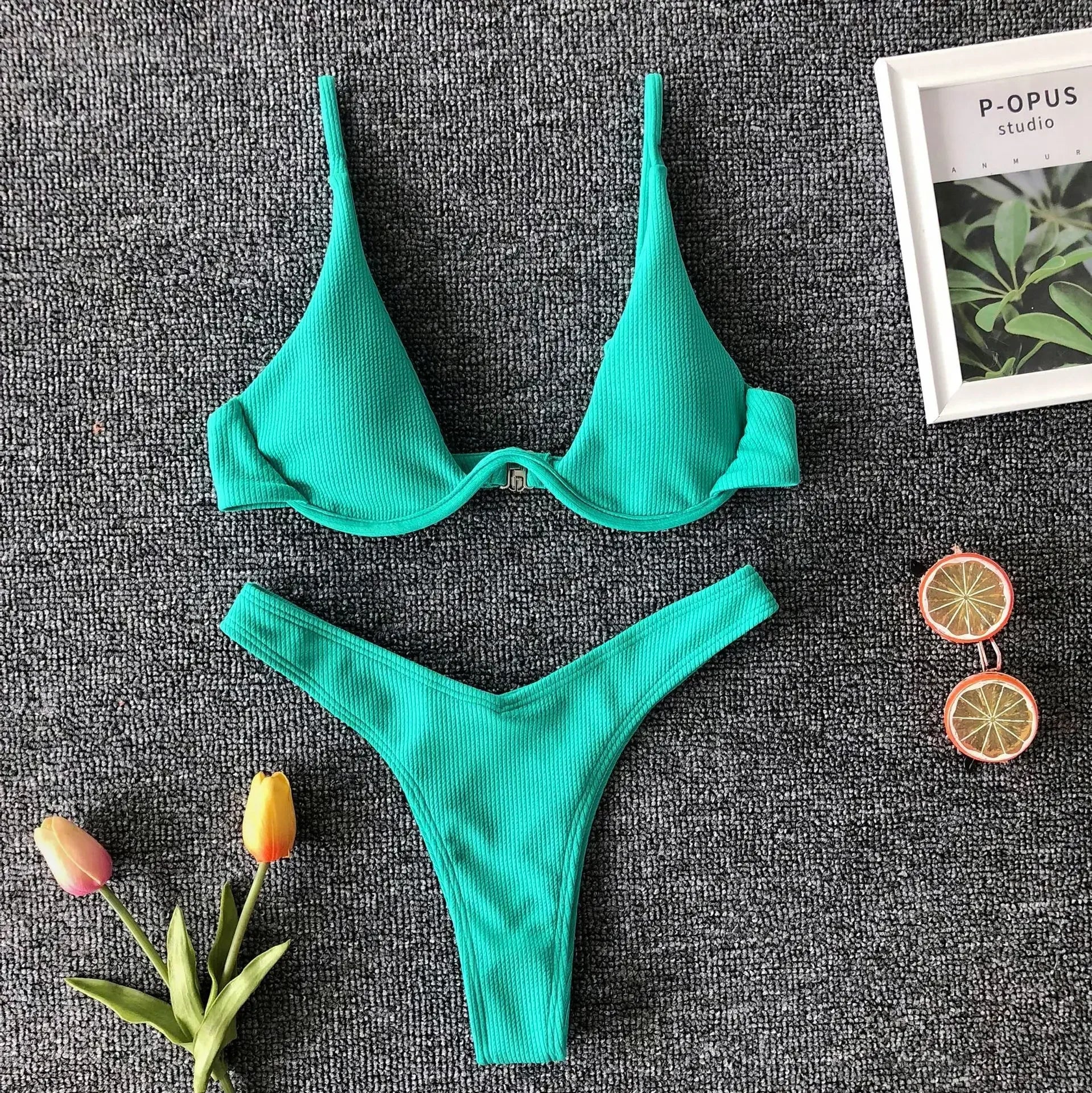 sexy mini thong micro bikinis sets swimsuit beachwear lady's underwired push up underwired swimwear bather bathing suits biquini - Sun Studio