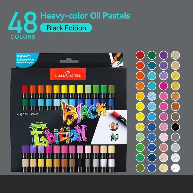 Faber-Castell Weiche Öl-Pastellfarbe Set 24/36/48 Lebendige Farben Cremige Textur Bullet Head Kreide für Künstler Malen Zeichnen Anfänger