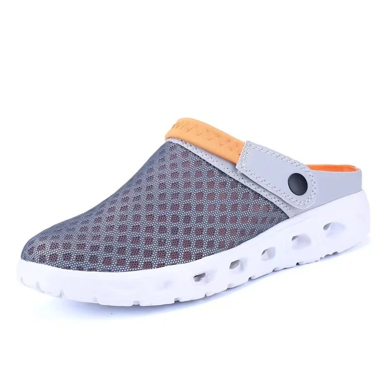 Plus Size 36-46 Mens Sandals Summer Garden Shoes Mesh Slippers Soft Bottom Beach Clogs Womens Slip-On Solid Breathable Zapatos 3 - Sun Studio