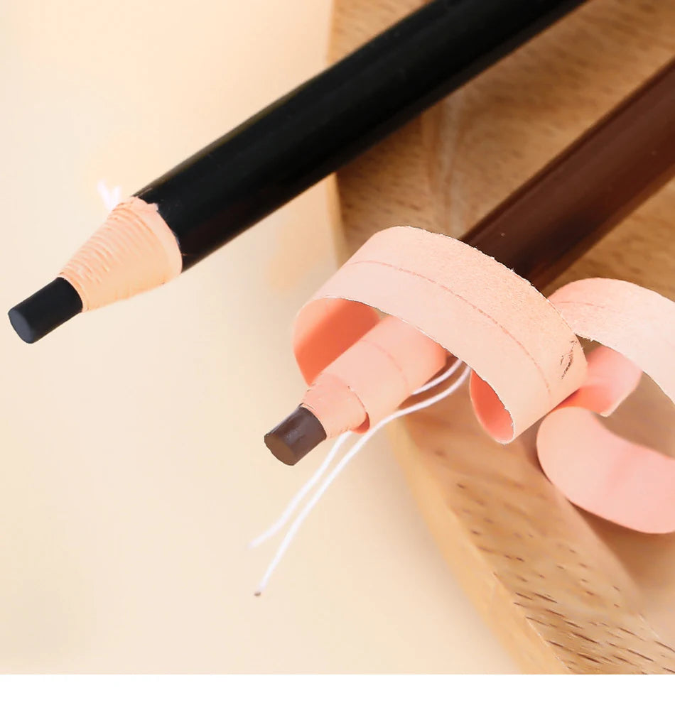 Eyebrow Pencil Microblading Supplies Set Waterproof Eyebrow Tattoo Tint Enhancers With Sharpener Brow 10Pcs Brow Trimmer Blade - Sun Studio