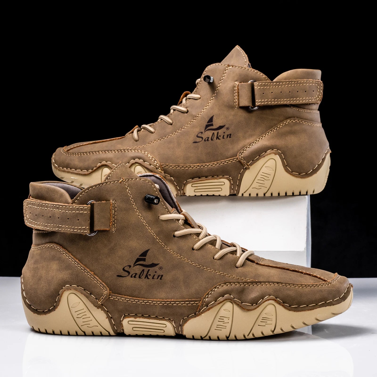 New 2025 Handmade Leather Casual Men Shoes Design Sneakers Man Breathable Leather Shoes Men Ankle Boots Outdoor - Sun Studio