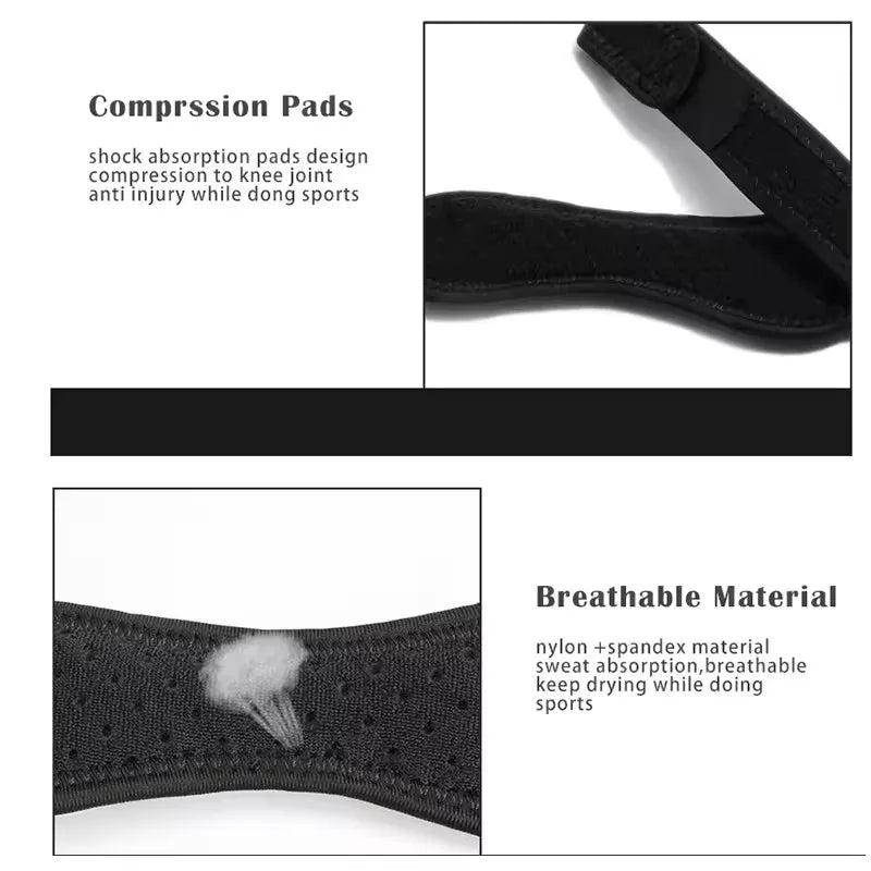 1 Piece Knee Patellar Tendon Knee Support Strape Brace Adjustable Shock Absorption Compression Knee Pad Sleeve for Basketball - Sun Studio