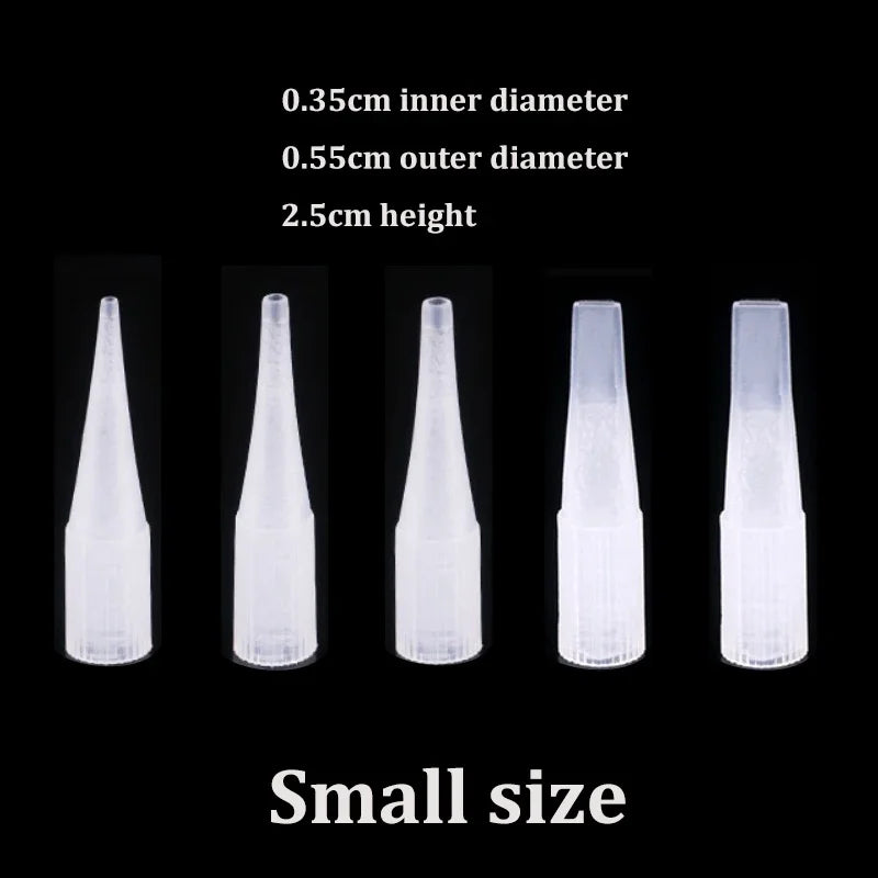 100p 1RL/3RL/5RL/5F/7F Individual Packed Eyebrow Tattoo Tip Permanent Makeup Machine Tattoo Needle Tip Tattoo Nozzle Needle Caps - Sun Studio