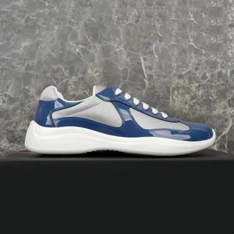 Multiple Style Color Classic P-style Men's Low Top Sneaker Breathable Mesh Biker Shoes Lace Up Leather Sneakers Casual Shoe - Sun Studio