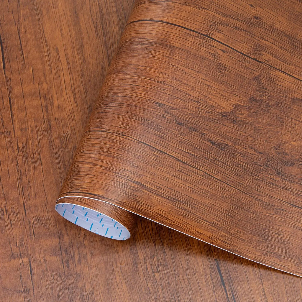 Wood Grain DIY Sticker PVC Self Adhesive Waterproof Wallpapers Renovation Furnitures Wall Stickers Home Decor Sticky Paper Decal - Sun Studio