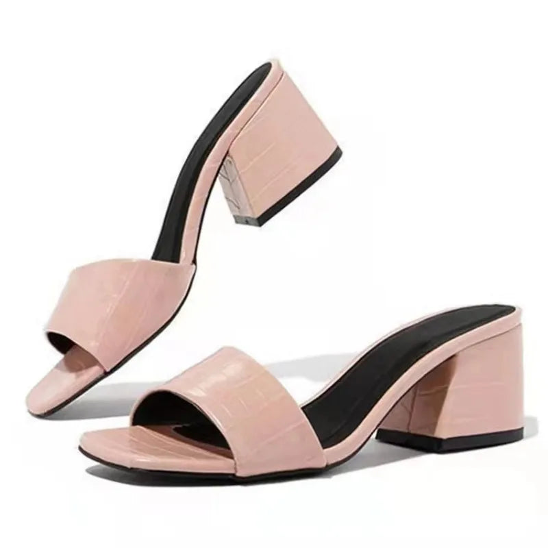 Summer Slippers Women Fashion Shoes for Women Black Large Sandals Luxury Heel Slippers Zapatos De Mujer - Sun Studio