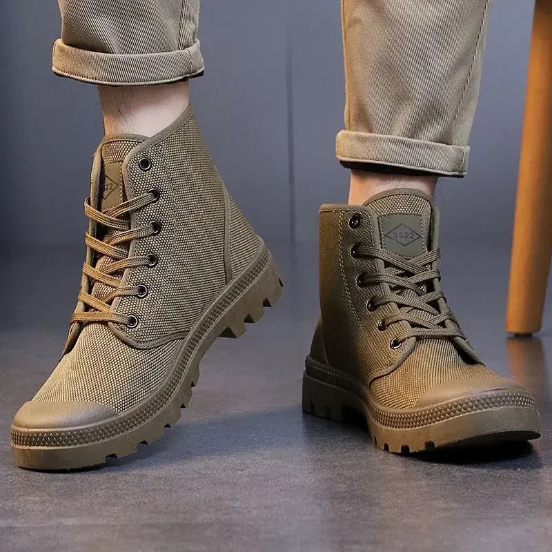 Male Shoes Hiking Outdoor Rubber Men's Boots Lace Up Original Deals Vintage In Promotion Y2k Offers Trendy 2025 Footwear New - Sun Studio