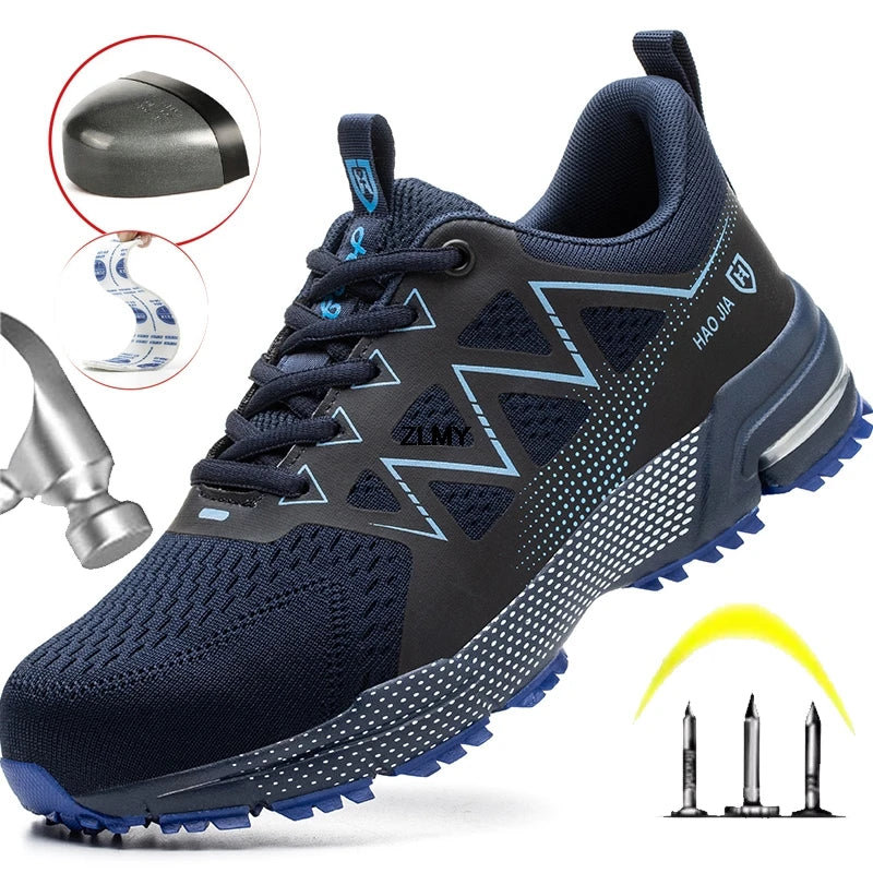 Fashion Safety Shoes Men Steel Toe Sneakers Puncture Proof Breathable Work Safety Boots Man Comfy Work Shoes Male Security Boots - Sun Studio