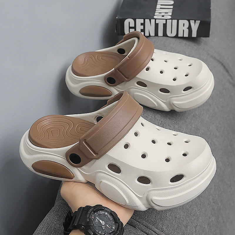Summer Men's Thick-Soled Non-Slip Breathable Toe-Cap Sandals Casual Beach Slippers - Sun Studio