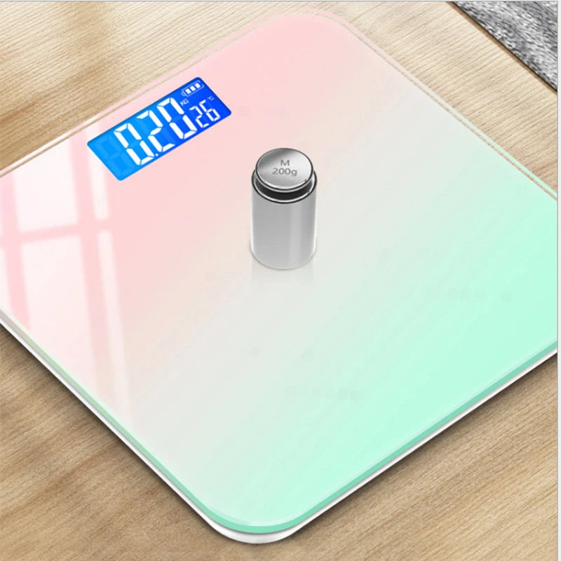 Digital Body Weight Scale, Gradient Color Rechargeable & Battery-Powered, Home Adult Digital Weight Scale with High Sensitivity, - Sun Studio