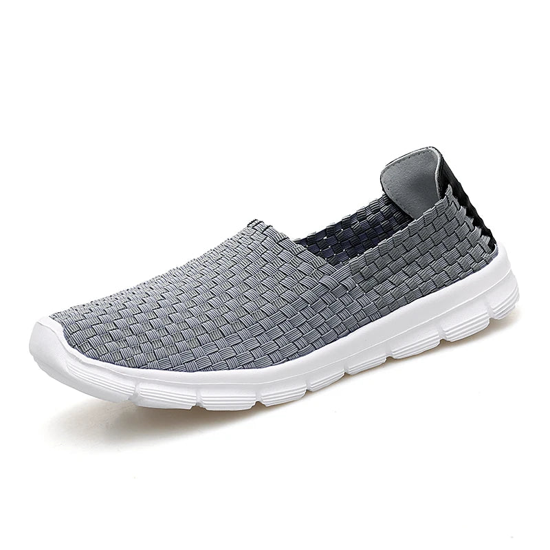 STRONGSHEN Herrenschuhe Sommer atmungsaktive Damen handgefertigte gewebte Schuhe, Paar lässige Flats, flache Loafers Unisex Zapatos De Mujer