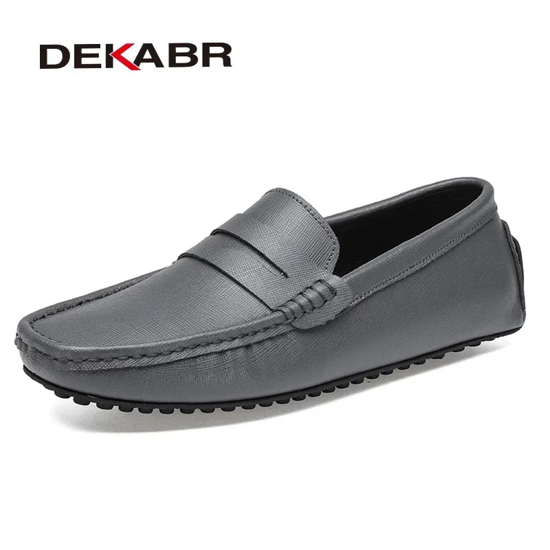 DEKABR Slipper Schuhe Herren Mode Schuhe Neue Frühling Bequeme Herren Ballerinas Mokassins Klassische Original Leder Herren Freizeit Schuhe