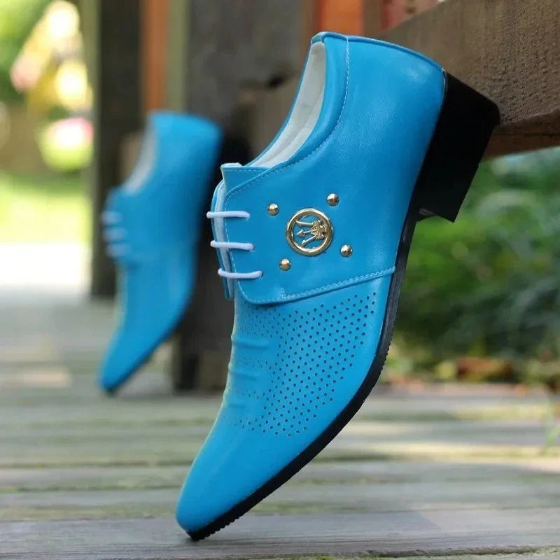Summer Leather Shoes for Men Male Leather Fashion Business Luxury Colorful Party Dress Shoes Loafers 남성구두 Sapatos Masculinos - Sun Studio
