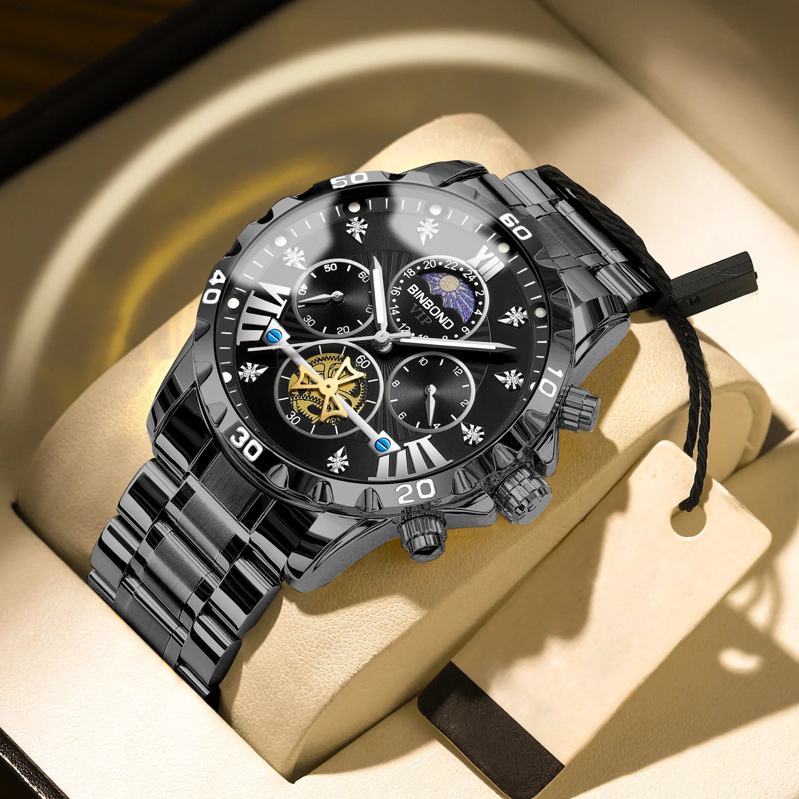 UTHAI W177 Cool and fashionable Men watch,business night light waterproof quartz watches, high-end clock gifts，watches for man - Sun Studio