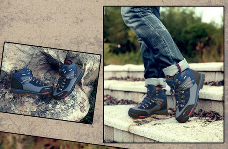 2026 Hohe Outdoor-Wanderschuhe für Männer, Winter, Bergsteigen, Trekkingstiefel, hochwertige Outdoor-Mode, lässige Schneestiefel