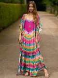 EDOLYNSA Bohemian Printed Women Plus Size vacation kaftan Summer Beach Maxi Dress Beachwear SwimSuit Cover Up beach wear  Q999 - Sun Studio