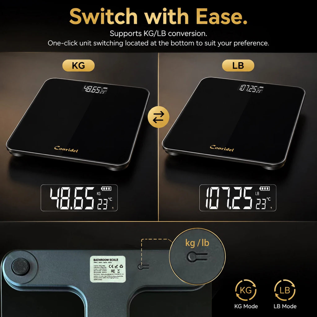 28CM MAX180kg Weight Loss Weighing Device LED Display Weight Scale USB Charging Precision Electronic Scale for Home Office Adult - Sun Studio