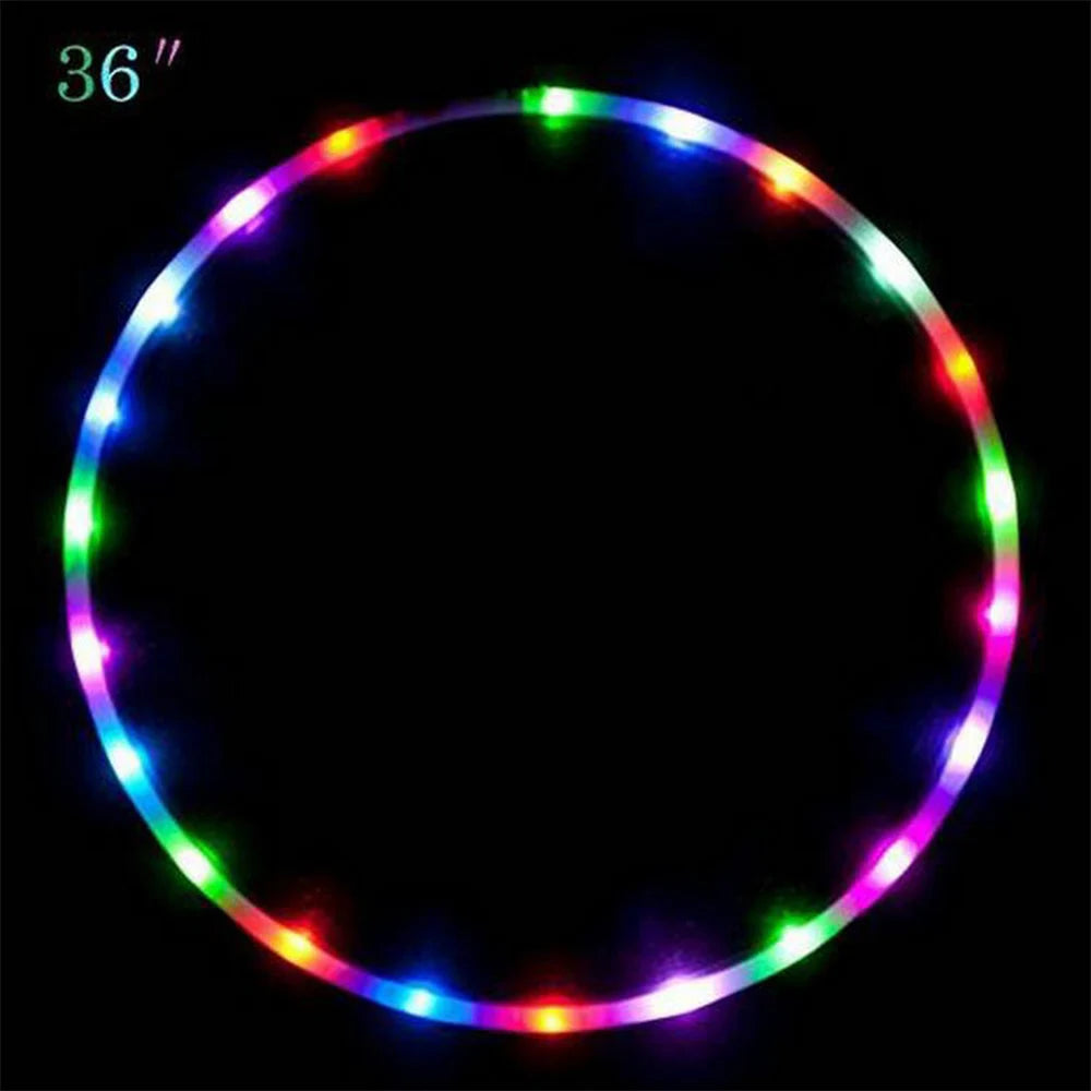 LED Colorful Fitness Circle Performing Arts Abdominal Fat Loss Light Fitness Crossfit Foldable Sport Hoop Gym Fitness Equipments - Sun Studio