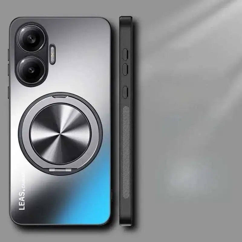 AG Frosted Magnetic Rotate Ring Stand Holder Case For POCO F7 5G Matte Bumper Camera Protective Cover For Xiaomi POCO F 7 PocoF7 - Sun Studio