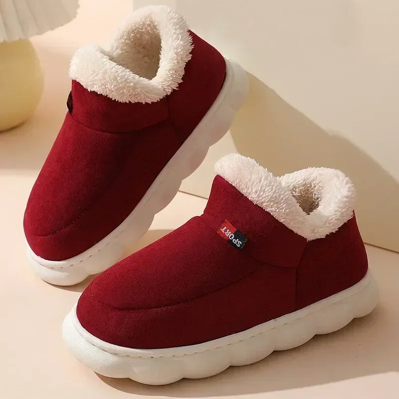 Warme Flausche Hausschuhe Frauen Männer Winter Neue Mode Komfort Plüsch Hausschuhe Zuhause Innen Außen Weiche Dicke Sohle Baumwollschuhe