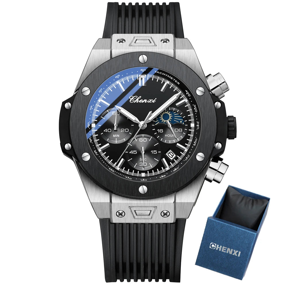 CHENXI Top Marke Luxus Uhren für Herren Kreative Mode Leuchtendes Zifferblatt mit Chronograph Uhr Männliche Freizeit Armbanduhren
