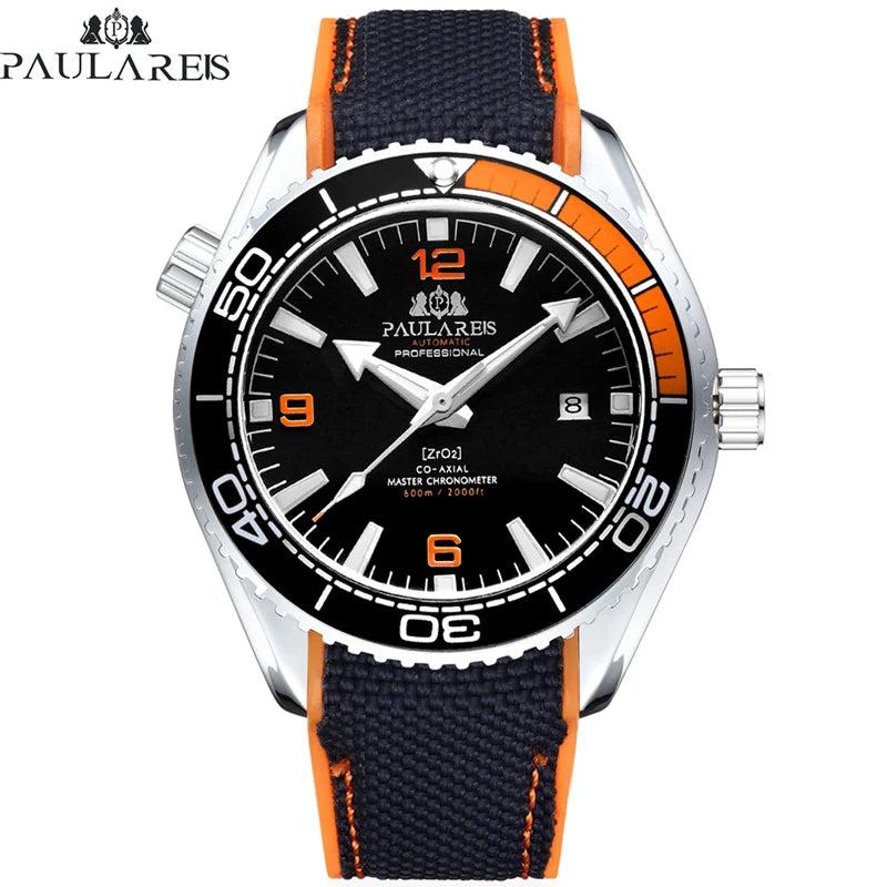 Luxury Automatic Mens Watch High Quality Mechanical Self Wind Movement Rubber Strap Waterproof Luminous Calendar Mens Watches - Sun Studio