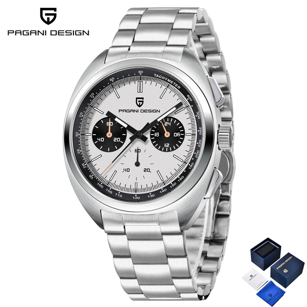 PAGANI DESIGN Panda Men's Watches 2025 Top Luxury Quartz Watch For Men Chronograph Wristwatches AR Sapphire Waterproof Luminous - Sun Studio