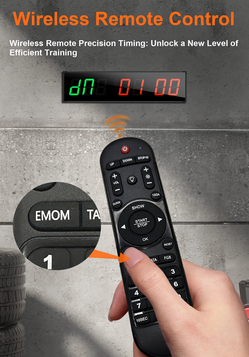 Gym Timer Large LED Display Wall Clock Gym Interval Workout Countdown Sports Training Clock Digital Time Timers for Fitness Home - Sun Studio