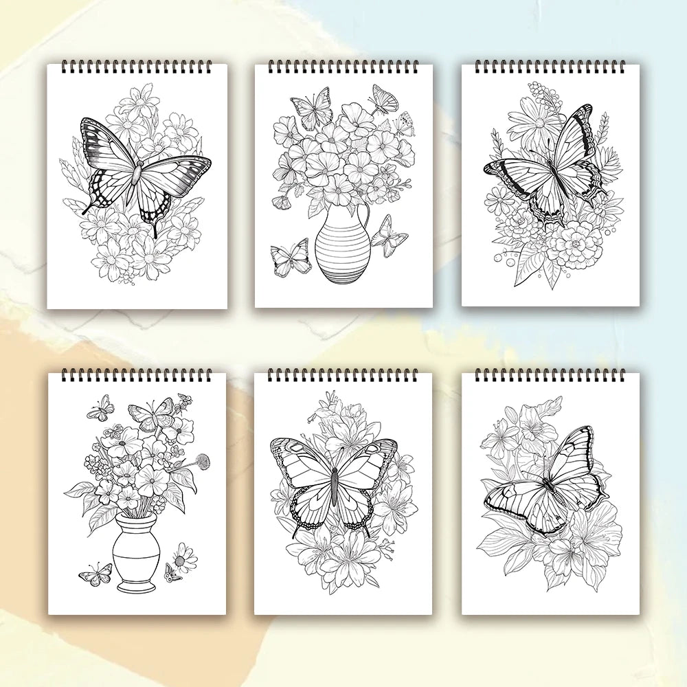 30 Sheets Stress Relief Coloring Book, 11.2x 8.3in,100gsm Thick Paper, Spiral Bound, Halloween Gift, Christmas Gift Option - Sun Studio