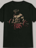 Black Fitness Coach Jesus Christ Weightlifting Art Print Regular Style Fitness & Daily Wear, Fitness Shirt, Artistic Sportswear - Sun Studio