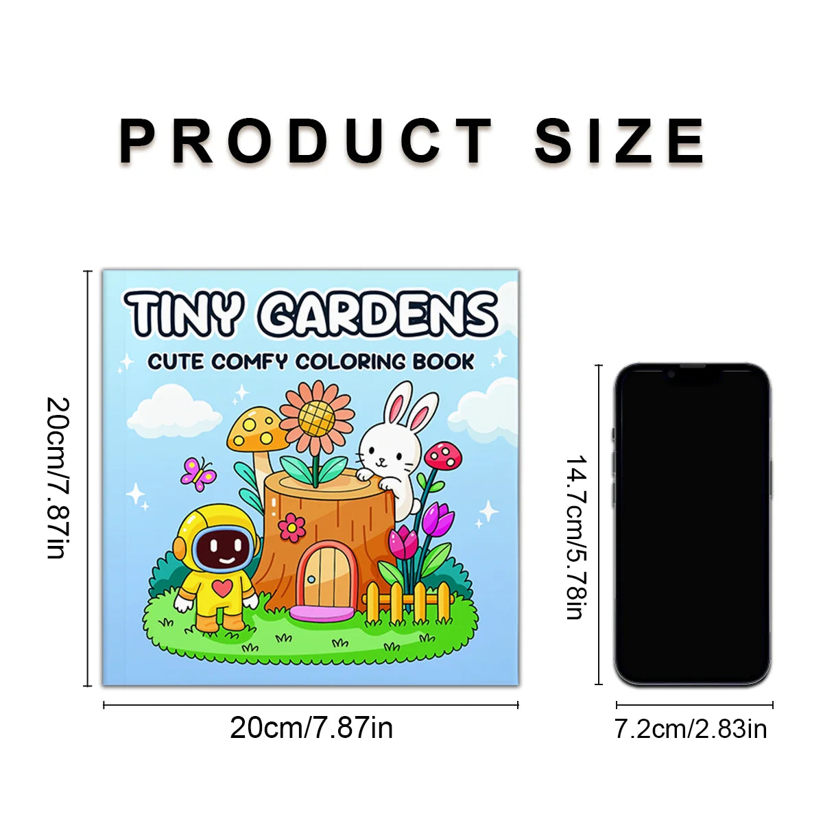 TINY GARDENS CUTE COMFY Patterns Coloring Book for Adults And Teens Cute Drawing Book Perfect Gift for Party and Birthday - Sun Studio