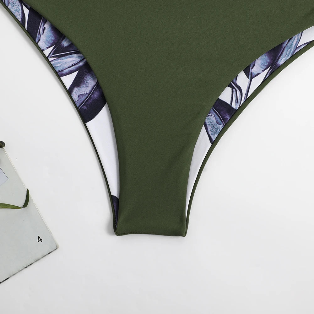 2026 Asymmetric Print String Bikini Set Sexy Swimsuit Women Swimwear Female Bathers Bathing Swimming Swim Suit Beachwear Summer - Sun Studio