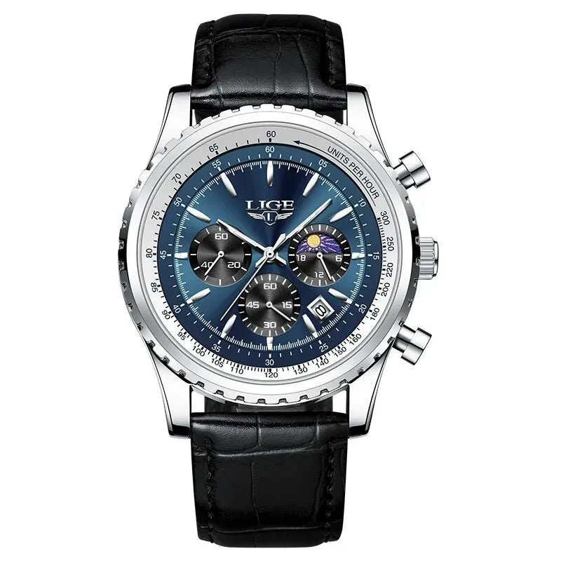 LIGE 2024 Top Brand Luxury New Men Watch Quartz Man Watches Waterproof Luminous Watch for Men Date Chronograph Sport Wristwatch - Sun Studio