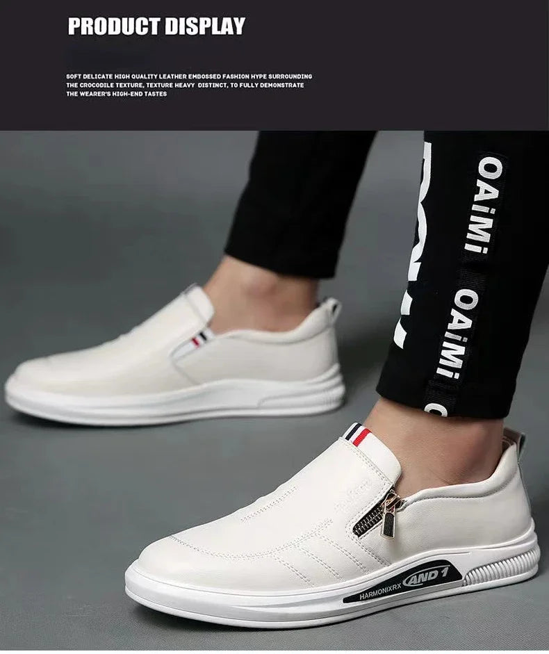 Casual Leather Shoes Men Loafers Trend Brand Business Shoes Autumn Slip on Flat Man Sneakes Comfortable Moccasins Zapatos Hombre - Sun Studio