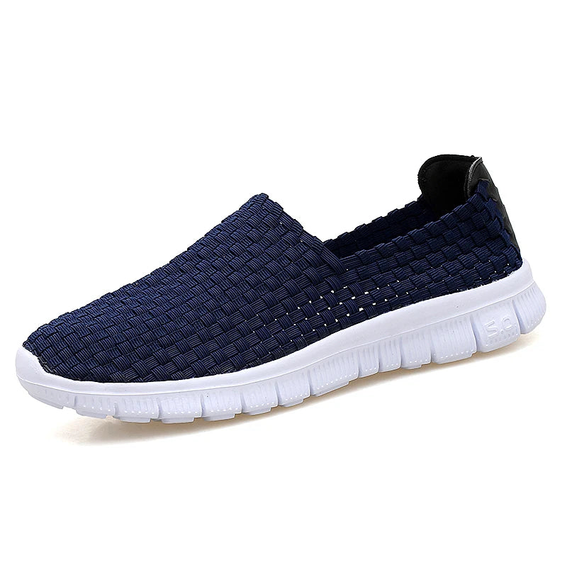 STRONGSHEN Men Shoes Summer Breathable Women Handmade Woven Shoes Couple Casual Flats Shallow Loafers Unisex Zapatos De Mujer - Sun Studio