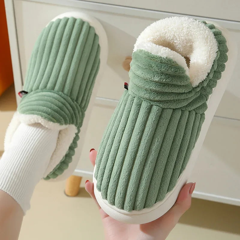 Warme Flausche Hausschuhe Frauen Männer Winter Neue Mode Komfort Plüsch Hausschuhe Zuhause Innen Außen Weiche Dicke Sohle Baumwollschuhe