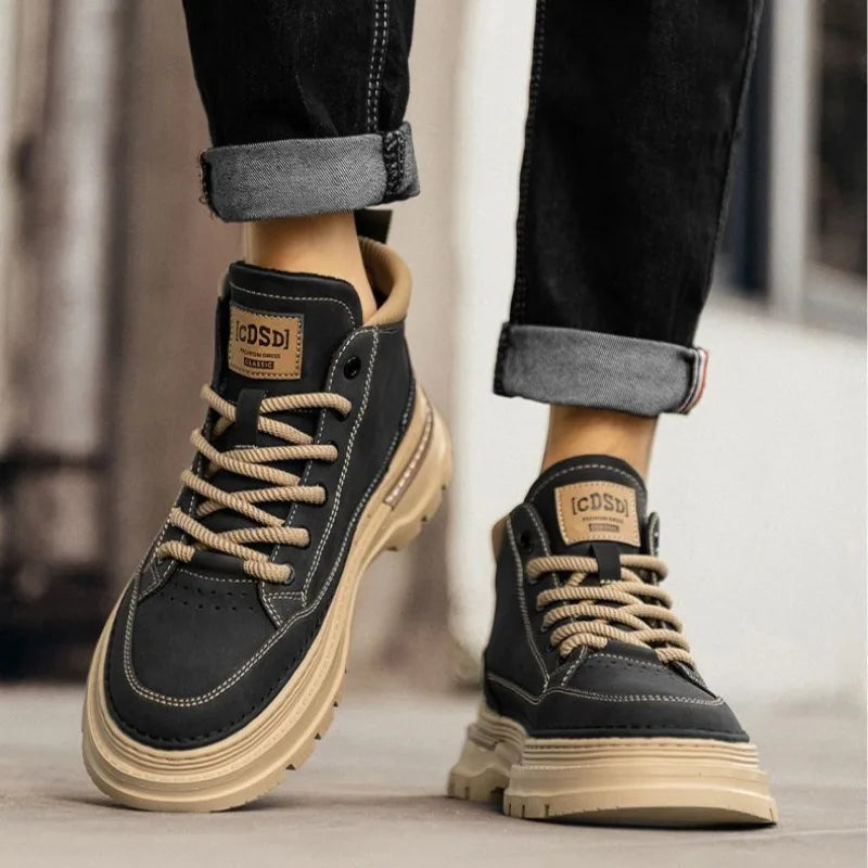 Winter New Man Shoes Classic Men Retro Ankle Boots Fashion Waterproof No-slip High-top Casual Shoe Work&Safty Boots Botas Hombre - Sun Studio