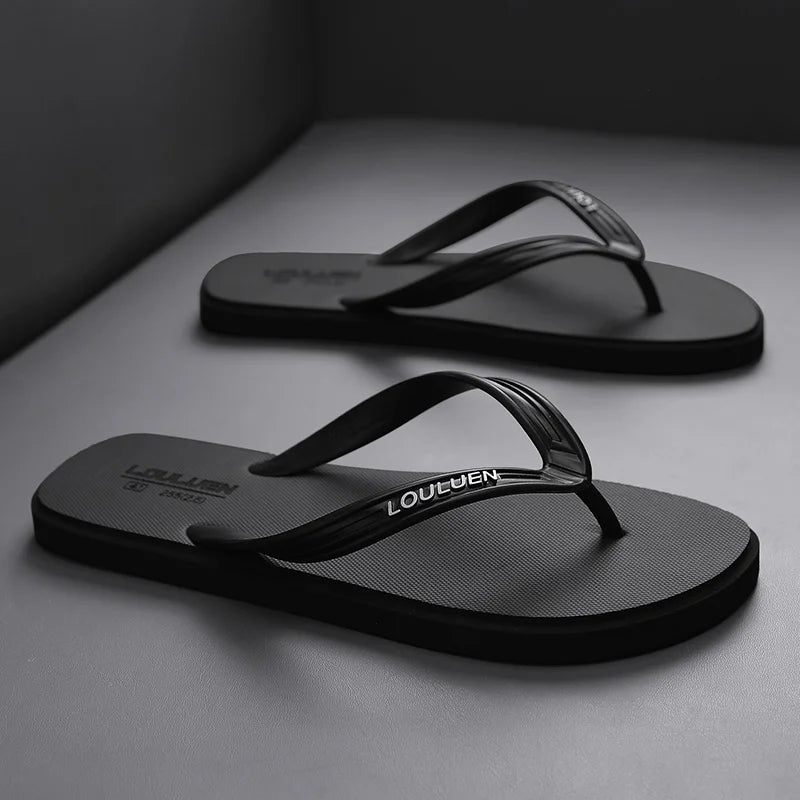 New men's flip flops with soft sole, comfortable, open toe flip flops for indoor and outdoor walks, summer beach flip flops for - Sun Studio