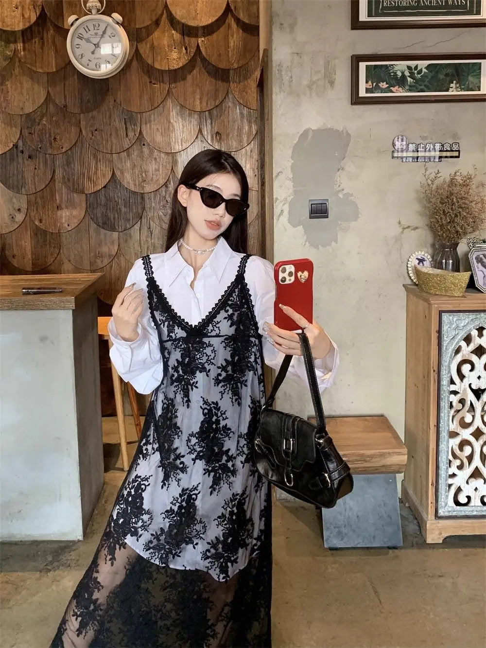 Solid Dresses Women Summer Girls Embroidery Lace Designed Korean Style Layering Streetwear Prevalent Attractive Leisure Trendy - Sun Studio