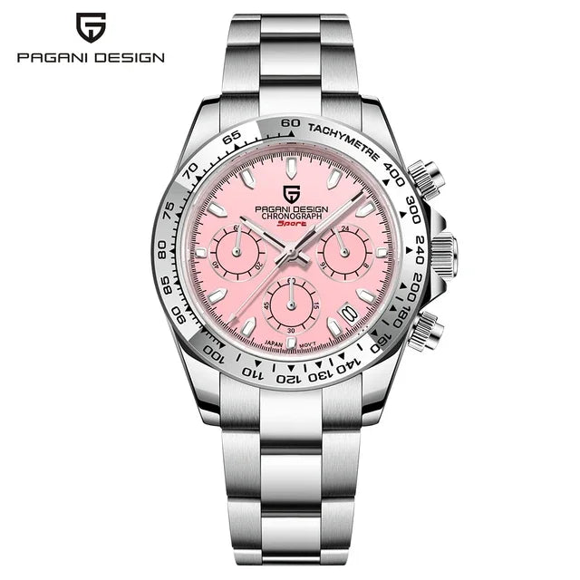 PAGANI DESIGN New Ceramic Bezel Men Quartz Wristwatches Luxurys Sapphire Glass Chronograph 100m Waterproof Stainless Watches Men - Sun Studio