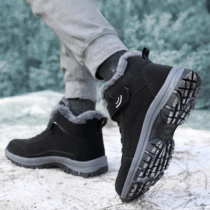 Men Boots Brand Climbing Shoes Men's Outdoor Sports Cotton Oes Winter Fce Lined High Top Thi Bot Climbing Casual Warm Boots - Sun Studio