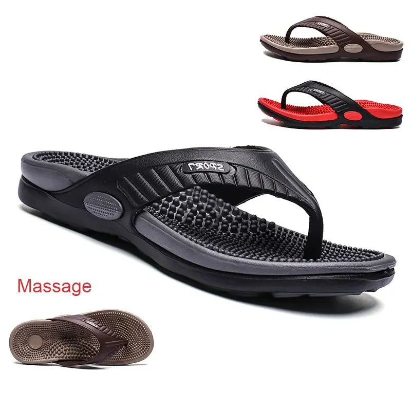 Vanmie Summer Slippers Men Massage Beach Flip Flops Men Slippers 2024 Casual Anti-slip Beach Slippers for Men Fashion Flip-flops - Sun Studio