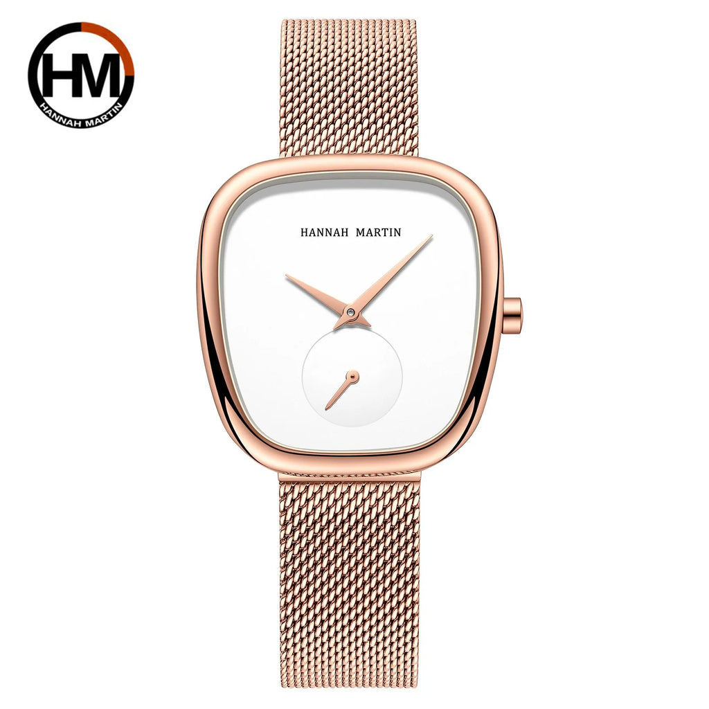 2025 New Women Quartz Wristwatch 34mm Wine Barrel Rose Gold Black Stopwatch Fashionable Minimalist Style Oval Watches for Women - Sun Studio