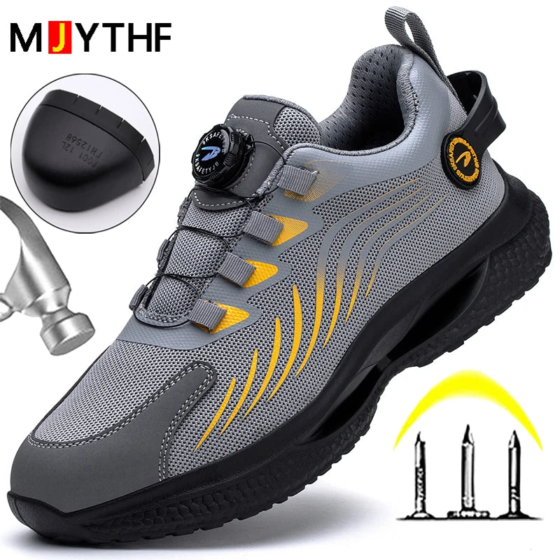 2026 Security Safety Shoes Men Rotating Button Work Sneakers Indestructible Shoes Puncture-Proof-men Sport Shoes Steel Toe Boots - Sun Studio
