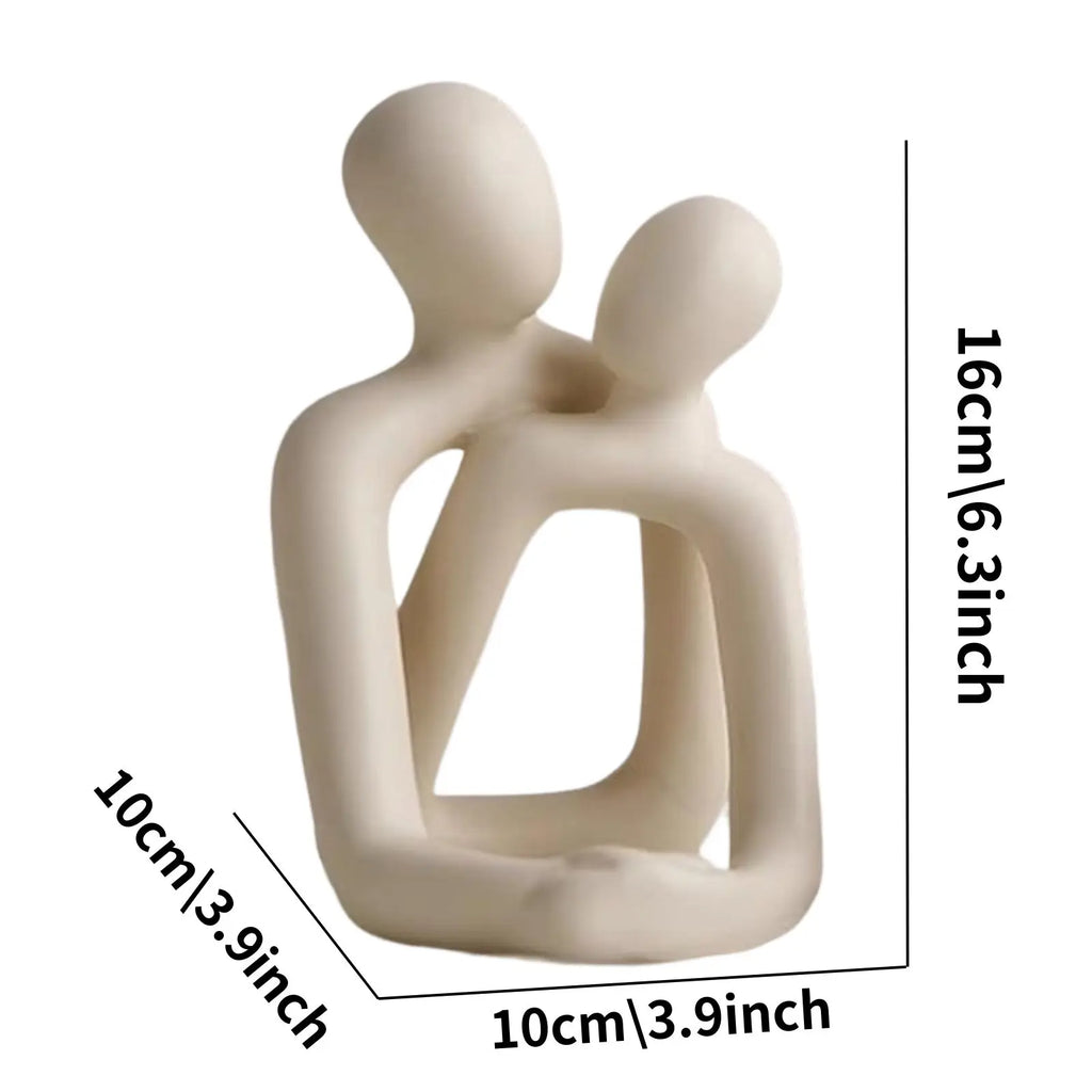 Heartwarming Loving Couple Resin Statue - A Timeless Modern Home Decor Accent for Bookshelves, Office Desks, and Nightstands - Sun Studio